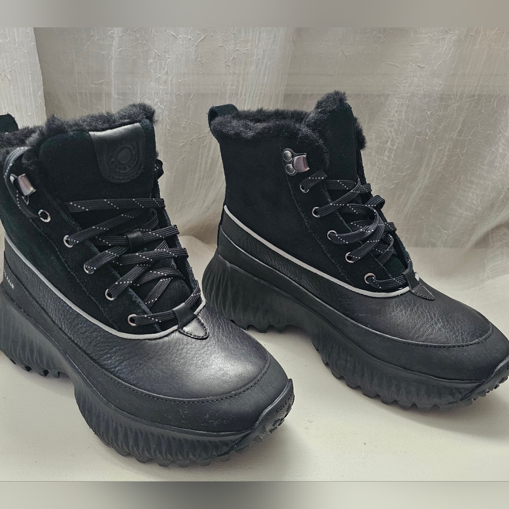 Black Women's Winter Platform Rain Boots - Brand Unspecified
